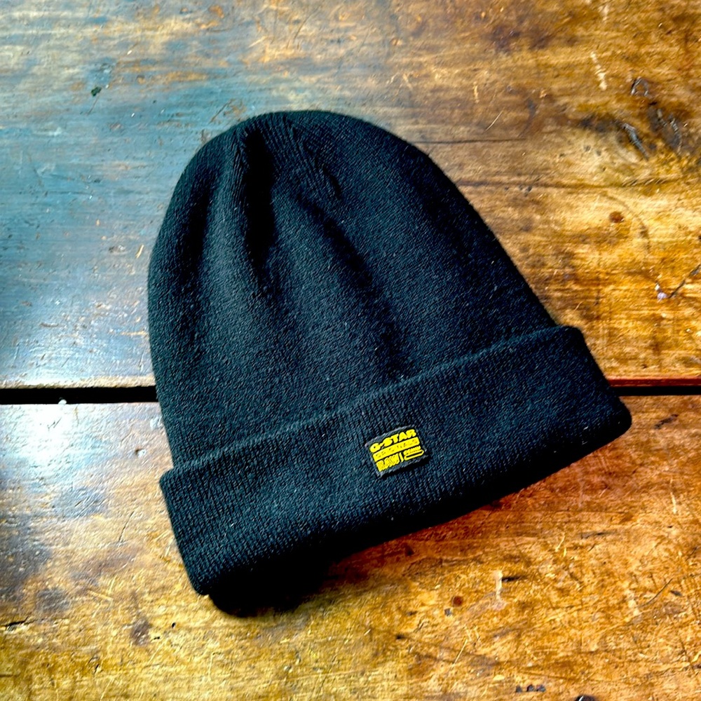 G STAR RAW Classic Black Beanie Cap, One Size